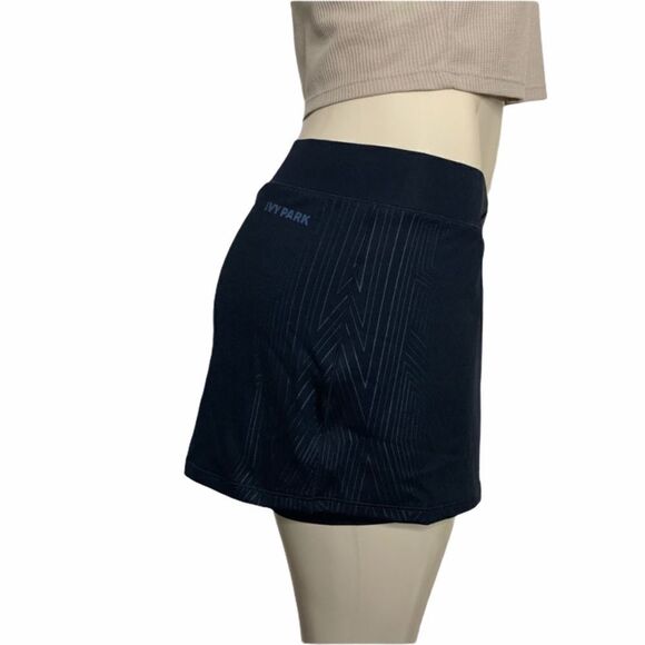 Park black linear print skort mini skirt - Picture 3 of 6